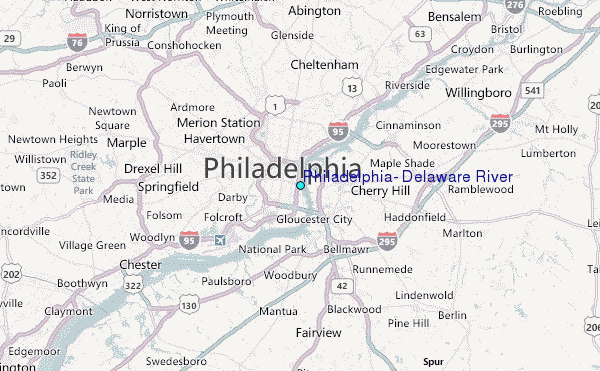 Philadelphia, Delaware River Tide Station Location Map
