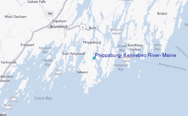 Phippsburg, Kennebec River, Maine Tide Station Location Map