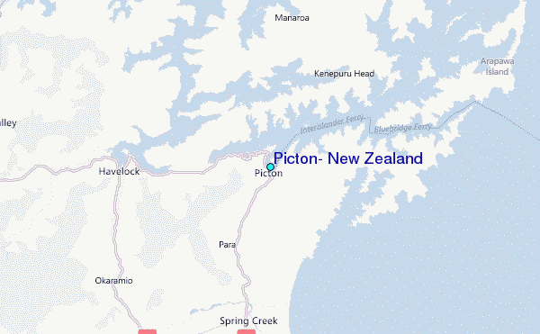 Picton, New Zealand Tide Station Location Map