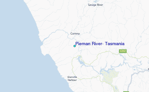 Pieman River, Tasmania Tide Station Location Map