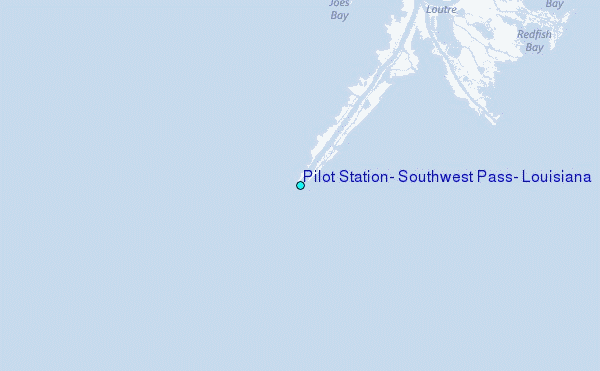 Pilot Station, Southwest Pass, Louisiana Tide Station Location Map