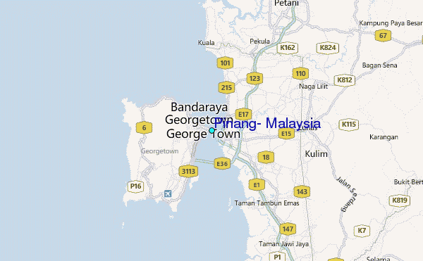 Pinang, Malaysia Tide Station Location Map