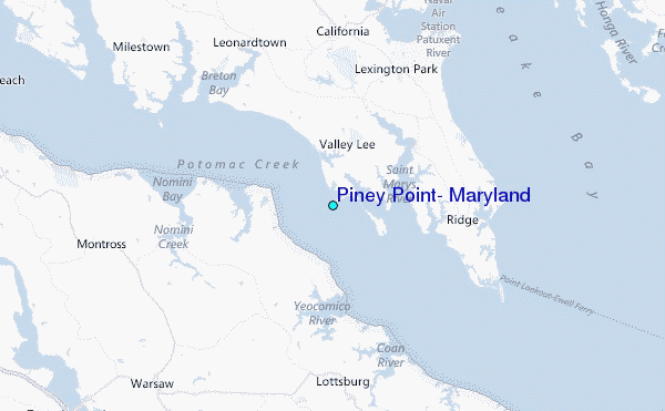 Piney Point, Maryland Tide Station Location Map