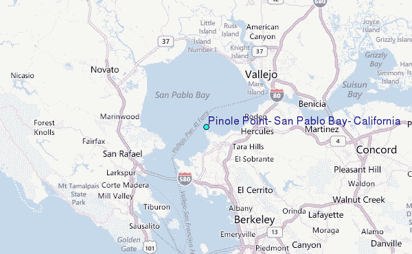 Pinole Point, San Pablo Bay, California Tide Station Location Map
