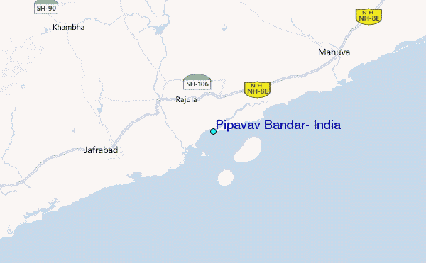 Pipavav Bandar, India Tide Station Location Map