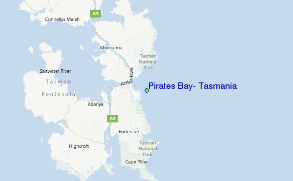 Pirates Bay, Tasmania Tide Station Location Map