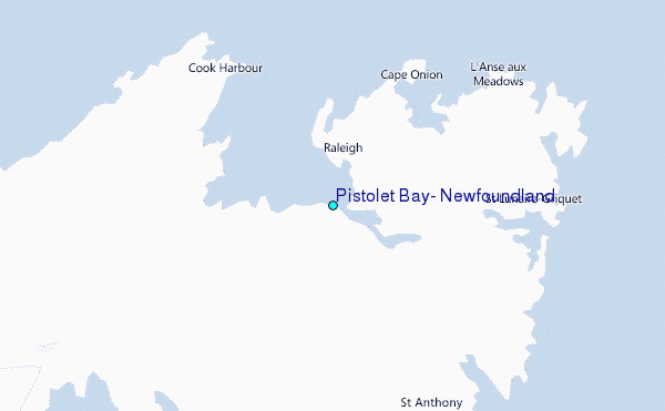 Pistolet Bay, Newfoundland Tide Station Location Map