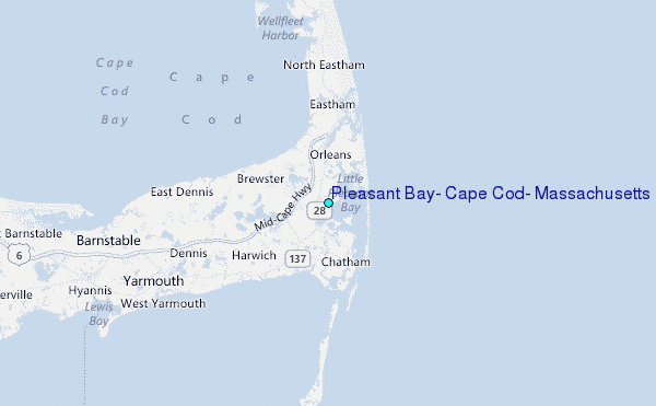 Pleasant Bay, Cape Cod, Massachusetts Tide Station Location Map