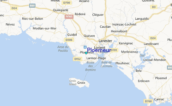 Ploemeur Tide Station Location Map
