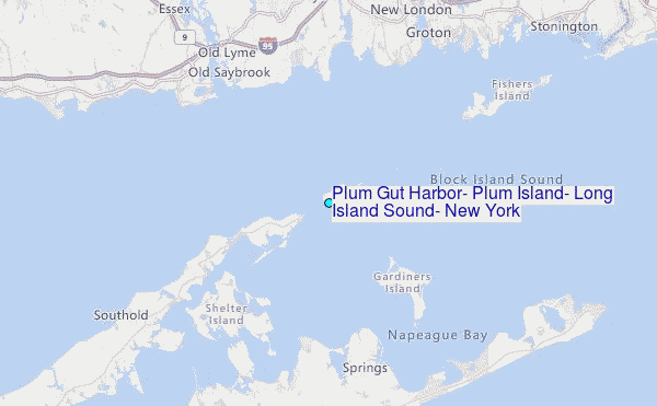 Plum Gut Harbor, Plum Island, Long Island Sound, New York Tide Station Location Map