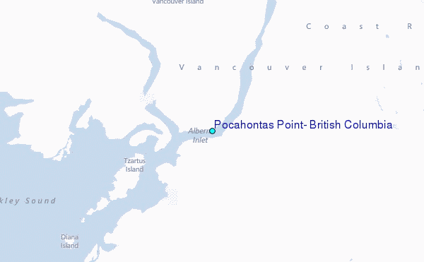 Pocahontas Point, British Columbia Tide Station Location Map