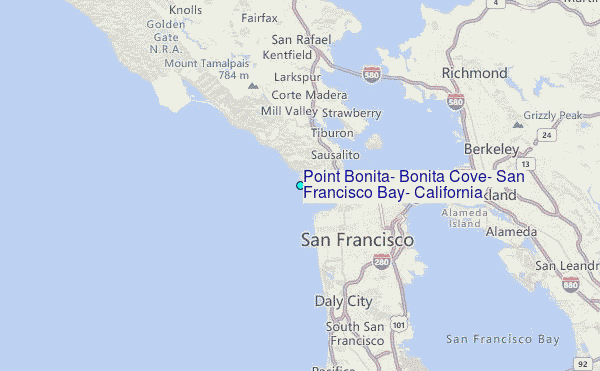 Point Bonita, Bonita Cove, San Francisco Bay, California Tide Station Location Map