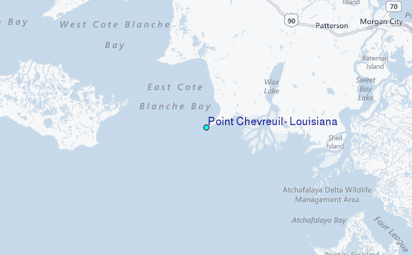 Point Chevreuil, Louisiana Tide Station Location Map