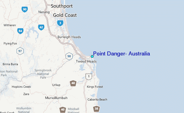 Point Danger, Australia Tide Station Location Map