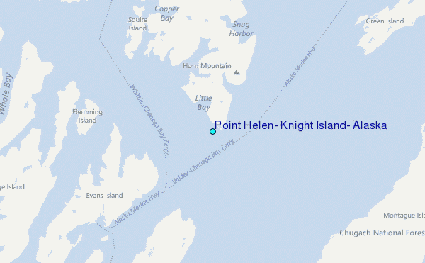 Point Helen, Knight Island, Alaska Tide Station Location Map