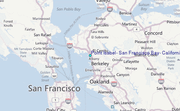Point Isabel, San Francisco Bay, California Tide Station Location Map