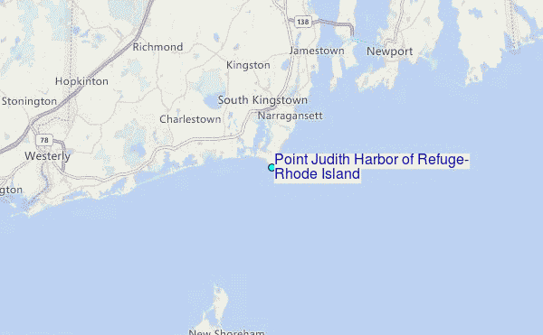 Point Judith Harbor of Refuge, Rhode Island Tide Station Location Map
