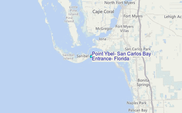 Point Ybel, San Carlos Bay Entrance, Florida Tide Station Location Map