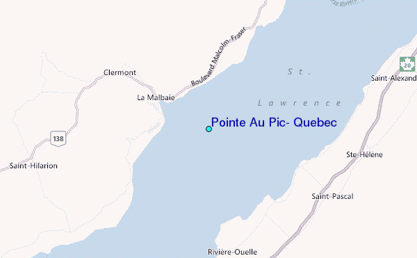 Pointe Au Pic, Quebec Tide Station Location Map