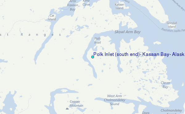 Polk Inlet (south end), Kasaan Bay, Alaska Tide Station Location Map
