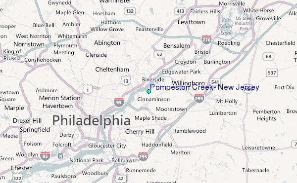 Pompeston Creek, New Jersey Tide Station Location Map