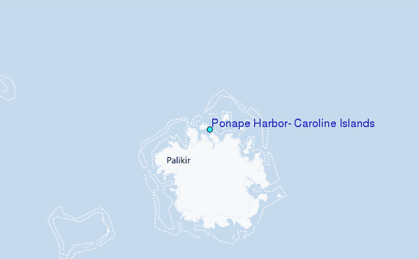Ponape Harbor, Caroline Islands Tide Station Location Map