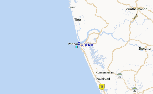 Ponnani Tide Station Location Map