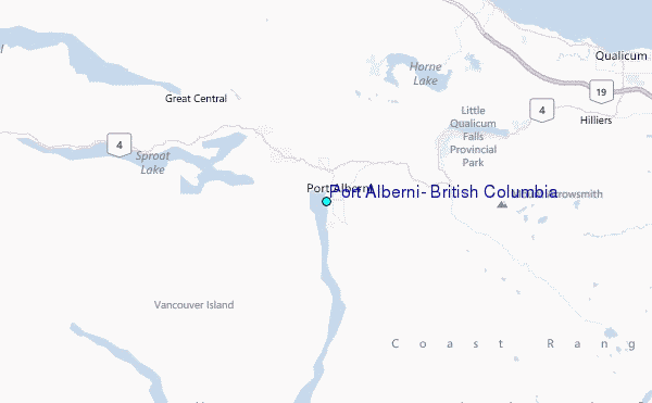 Port Alberni, British Columbia Tide Station Location Map