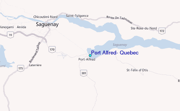 Port Alfred, Quebec Tide Station Location Map