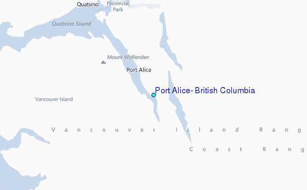 Port Alice, British Columbia Tide Station Location Map