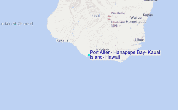 Port Allen, Hanapepe Bay, Kauai Island, Hawaii Tide Station Location Map
