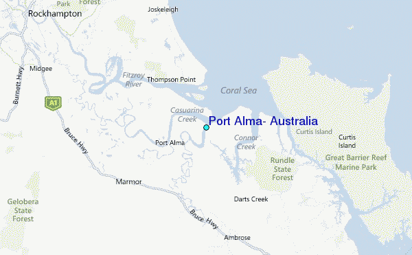 Port Alma, Australia Tide Station Location Map
