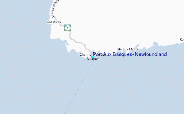 Port Aux Basques, Newfoundland Tide Station Location Map