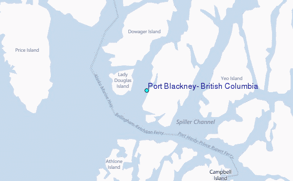 Port Blackney, British Columbia Tide Station Location Map