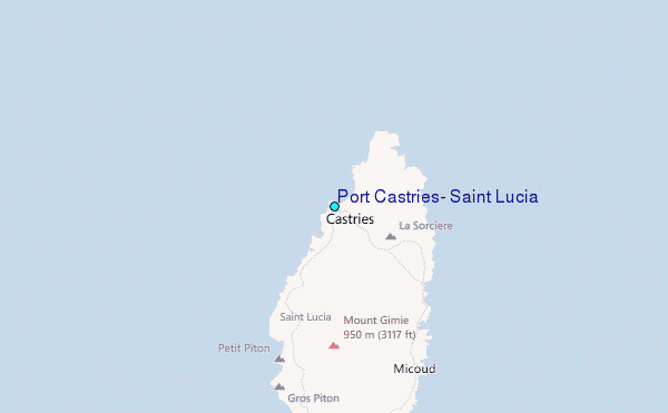 Port Castries, Saint Lucia Tide Station Location Map