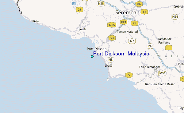 Port Dickson, Malaysia Tide Station Location Map