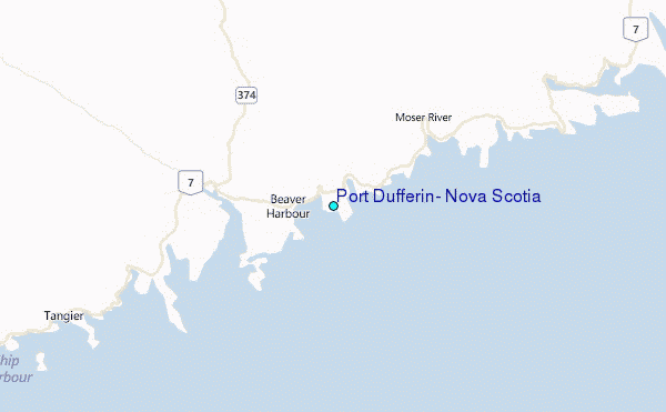 Port Dufferin, Nova Scotia Tide Station Location Map