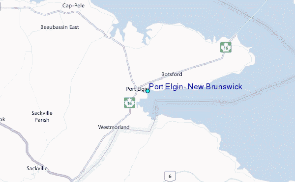 Port Elgin, New Brunswick Tide Station Location Map