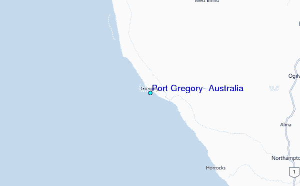 Port Gregory, Australia Tide Station Location Map