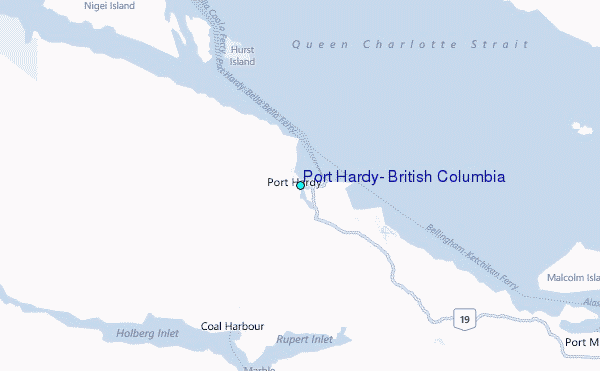 Port Hardy, British Columbia Tide Station Location Map