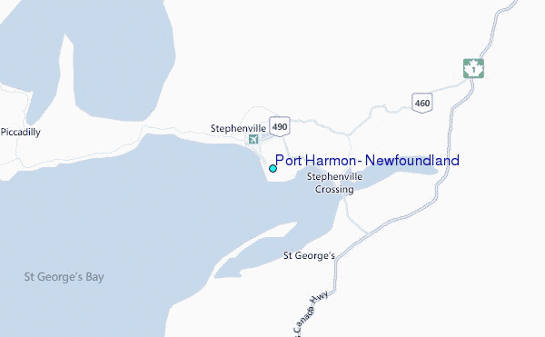 Port Harmon, Newfoundland Tide Station Location Map
