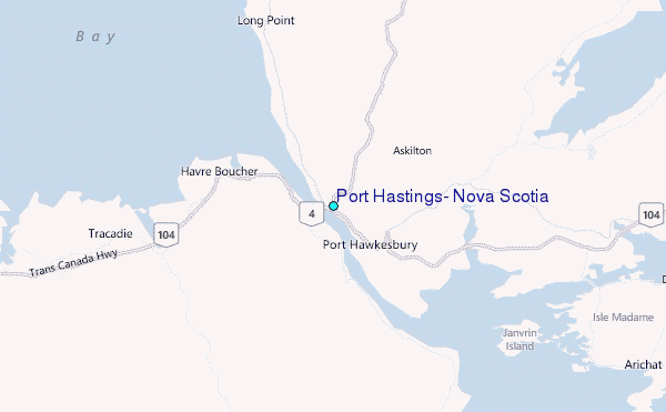 Port Hastings, Nova Scotia Tide Station Location Map