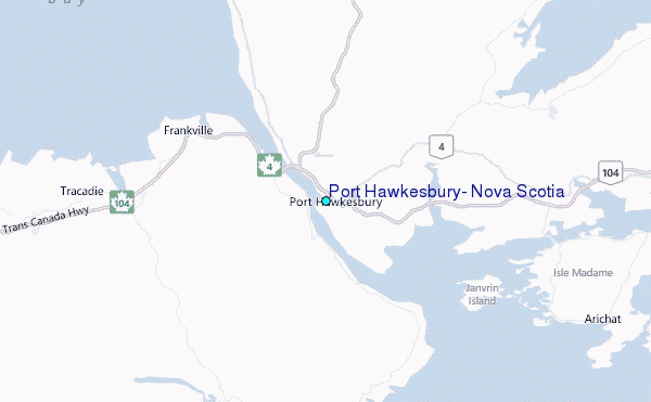 Port Hawkesbury, Nova Scotia Tide Station Location Map