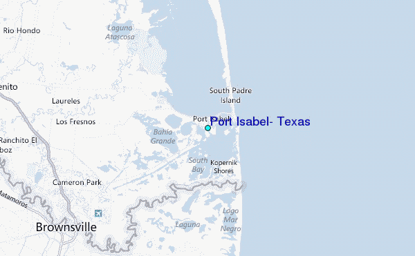 Port Isabel, Texas Tide Station Location Map
