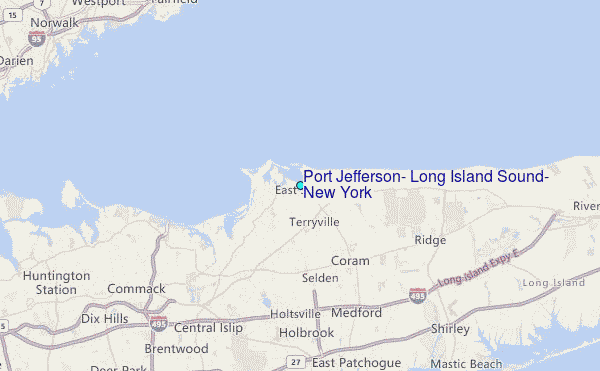 Port Jefferson, Long Island Sound, New York Tide Station Location Map