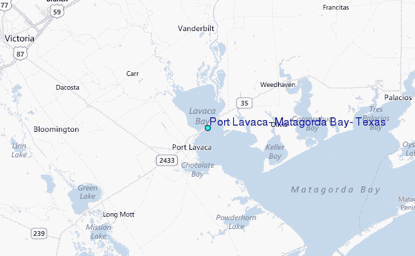 Port Lavaca, Matagorda Bay, Texas Tide Station Location Map