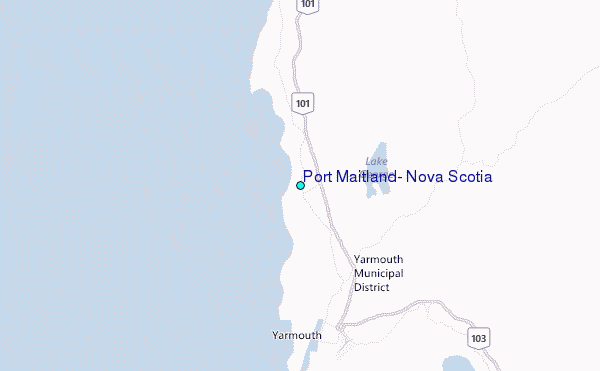 Port Maitland, Nova Scotia Tide Station Location Map