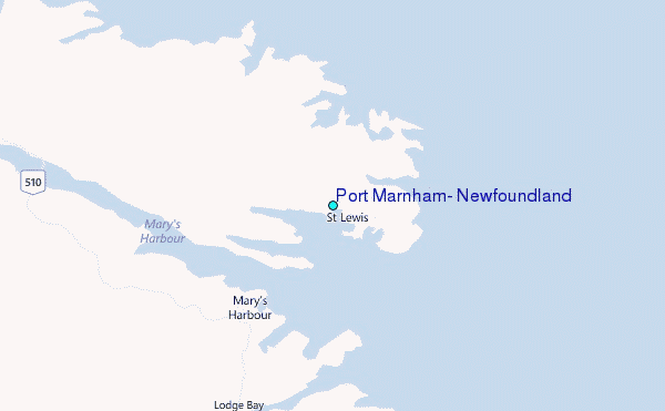 Port Marnham, Newfoundland Tide Station Location Map