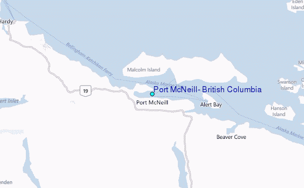 Port McNeill, British Columbia Tide Station Location Map