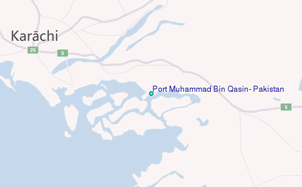Port Muhammad Bin Qasin, Pakistan Tide Station Location Map